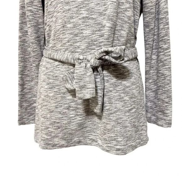 J. Crew Gray Sweater Women’s Size Small Long Sleeve Belted Cotton Top Mercantile - Picture 4 of 9